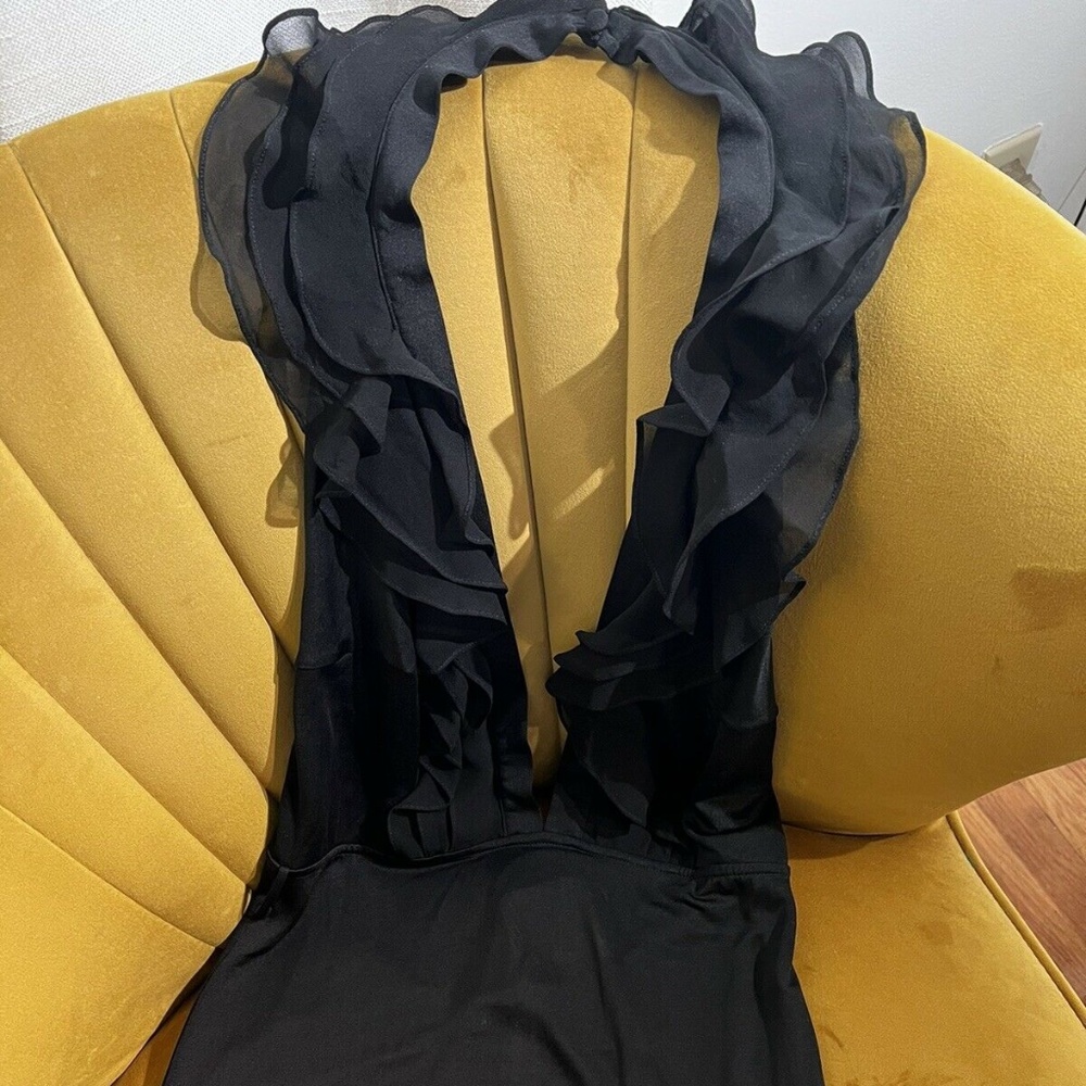 $675 AGENT PROVOCATEUR BETTINA Black Silk Beach Cover/Gown Size 4/L